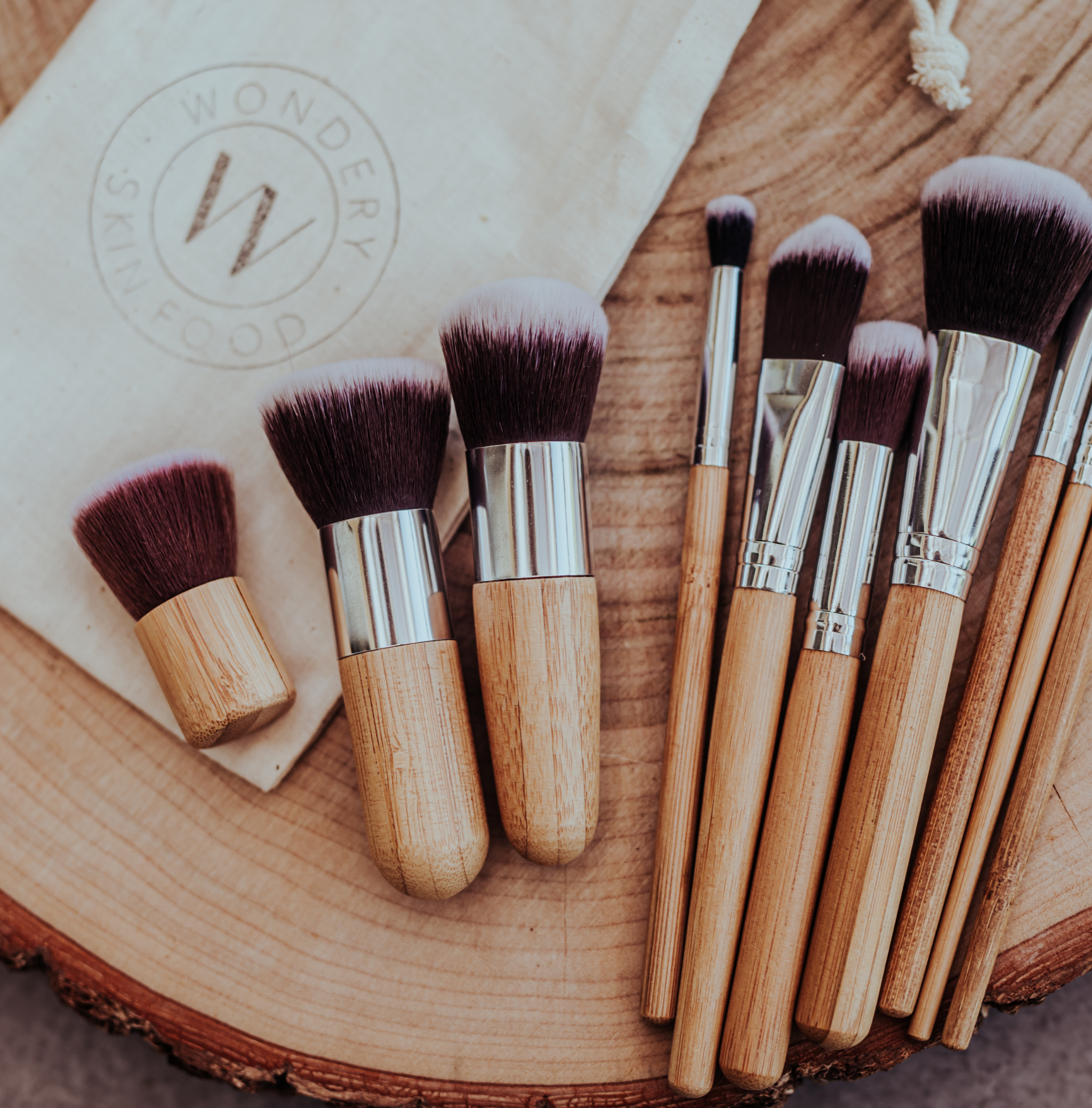 Natural Bamboo Make Up Brush Set Wondery Skin Food